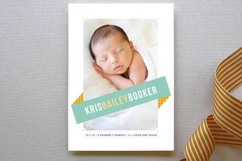 Angled Banner Birth Announcements