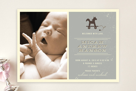 Vintage Welcome Birth Announcements