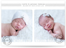 Double Stamped Birth Announcements