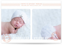 Double Stamped Birth Announcements