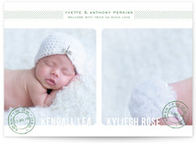 Double Stamped Birth Announcements