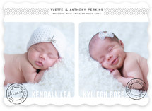 Double Stamped Birth Announcements