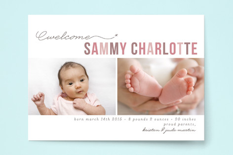 Floating Asterisk Birth Announcements