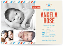 Khaki Baby Birth Announcements