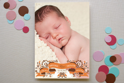 Whimsy Ribbon Birth Announcements