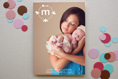 Petal Monogram Birth Announcements