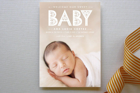 Lacy Paper Birth Announcements