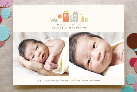 New Kid in Town Birth Announcements