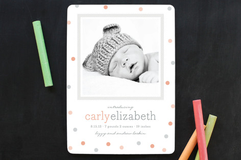 Delicate Dots Birth Announcements