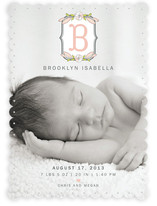 Meadow Monogram Birth Announcements