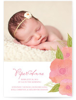 Poppies in Watercolor Birth Announcements