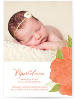 Poppies in Watercolor Birth Announcements