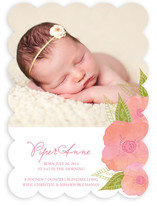 Poppies in Watercolor Birth Announcements