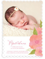 Poppies in Watercolor Birth Announcements