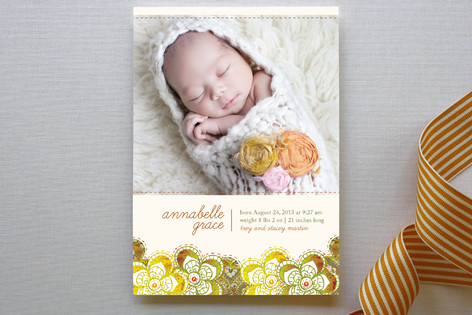 Autumn Florals Birth Announcements