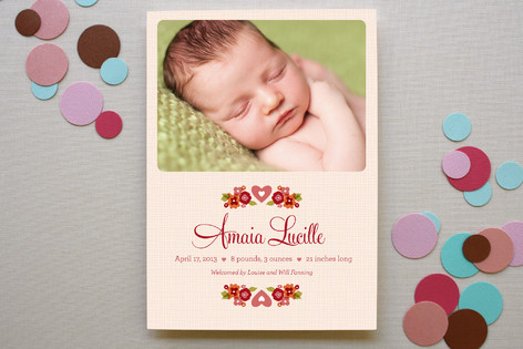 Vintage Floral Birth Announcements