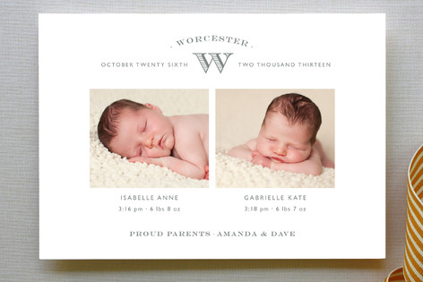 Pure Monogram Birth Announcements