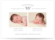 Pure Monogram Birth Announcements