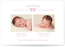 Pure Monogram Birth Announcements
