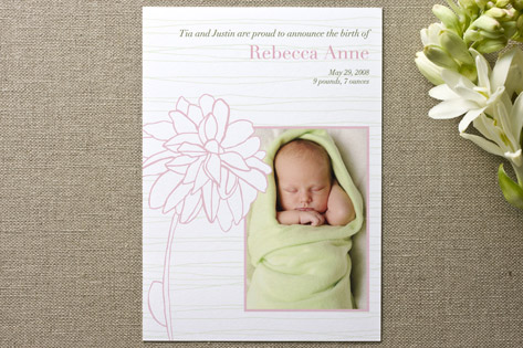 Modern Garden Birth Announcements