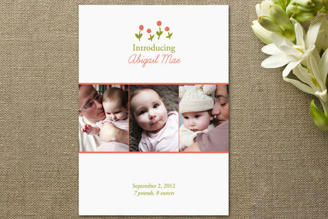 Baby Blooms Birth Announcements