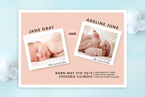 For Two Birth Announcements