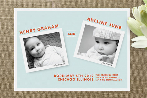 For Two Birth Announcements