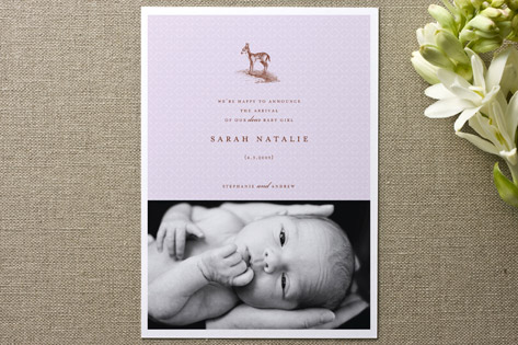 Our Dear Girl Birth Announcements