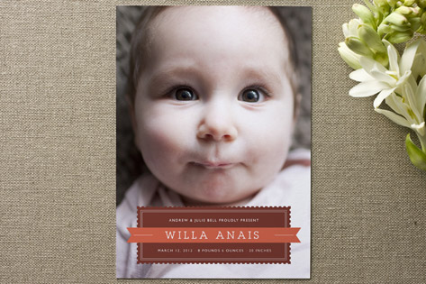 stamp & banner Birth Announcements