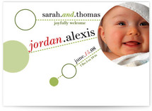 Whimsical Spheres and Dashes Birth Announcements