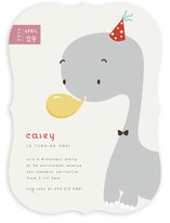Blowing Balloon Brontosaurus Children's Birthday Party Invitations