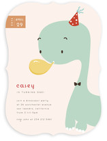 Blowing Balloon Brontosaurus Children's Birthday Party Invitations