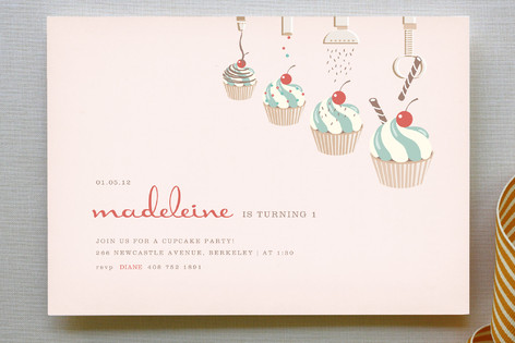 Cupcake Topping Factory Children's Birthday Party Invitations