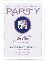 Girly Elephant Children's Birthday Party Invitations