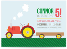 Tractor Time Children's Birthday Party Invitations