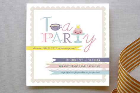 Teapography Party Children's Birthday Party Invitations