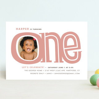 Big One Children's Birthday Party Invitations