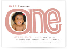 Big One Children's Birthday Party Invitations