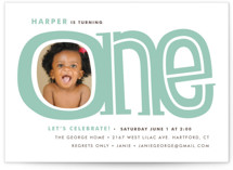 Big One Children's Birthday Party Invitations