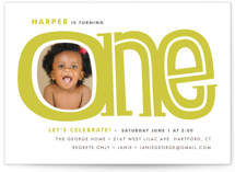 Big One Children's Birthday Party Invitations