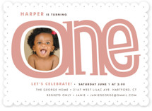 Big One Children's Birthday Party Invitations