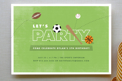 The All-Star Children's Birthday Party Invitations