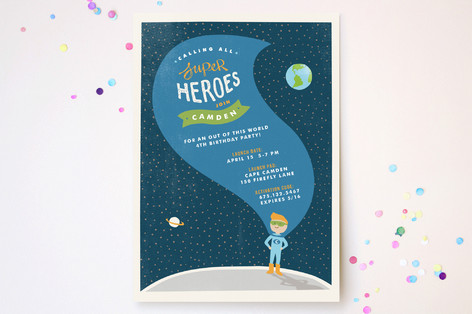 Up, Up and Away Children's Birthday Party Invitations