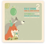 Woodland Celebration Children's Birthday Party Invitations