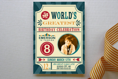 The World's Greatest Birthday Circus Party! Children's Birthday Party Invitations