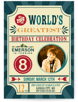 The World's Greatest Birthday Circus Party! Children's Birthday Party Invitations