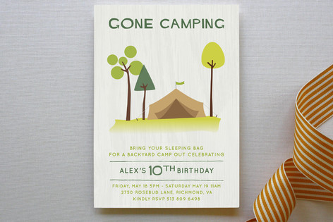 Gone Camping Children's Birthday Party Invitations