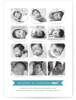 12 Months Children's Birthday Party Invitations