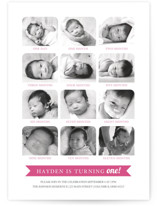 12 Months Children's Birthday Party Invitations