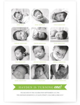 12 Months Children's Birthday Party Invitations